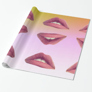 Lips Glossy Wrapping Paper, 30 in x 6 ft Wrapping Paper