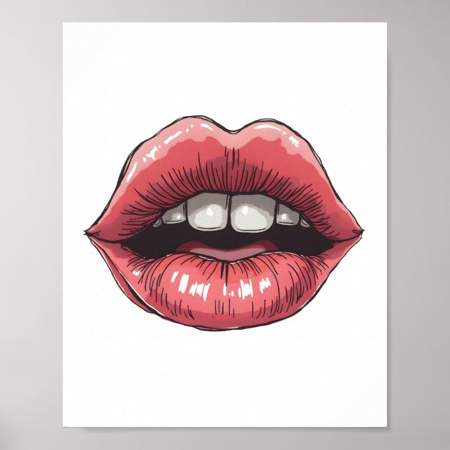 Lips hand drawn poster (Front)
