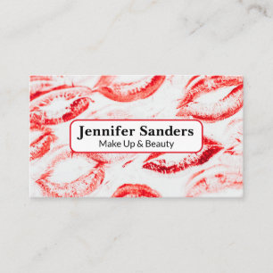 Lips Imprint Background   Kiss Make Up Artist Loyalty Card
