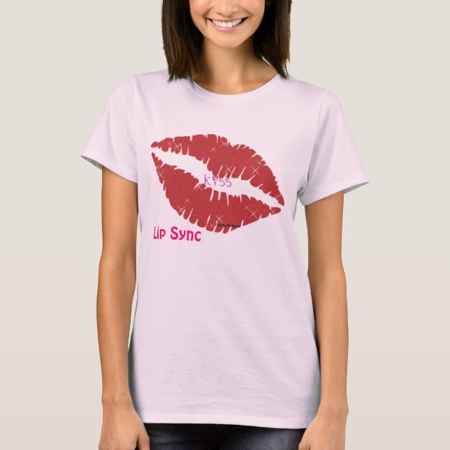 lips, kiss word,  Lip Sync T-Shirt (Front)