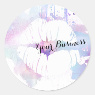 lips makeup artist paint splatter grunge classic round sticker