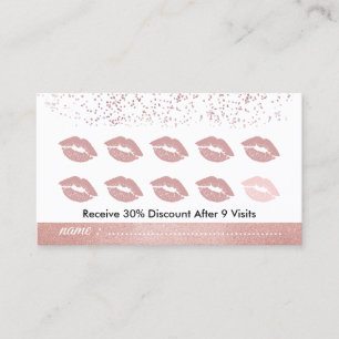 Lips Makeup Salon Punch Loyalty Business Card