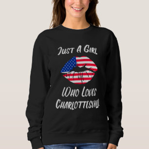 Lips Mouth Love American Flag Charlottesville Sweatshirt