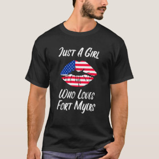 Lips Mouth Love American Flag Fort Myers T-Shirt