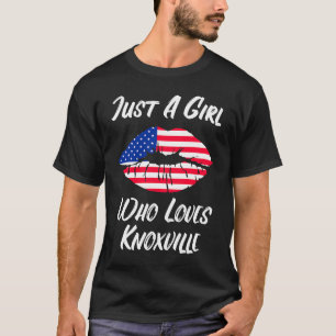Lips Mouth Love American Flag Knoxville T-Shirt