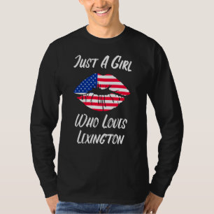 Lips Mouth Love American Flag Lexington T-Shirt