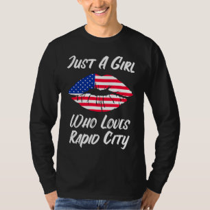 Lips Mouth Love American Flag Rapid City T-Shirt