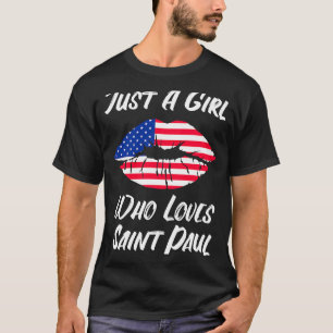 Lips Mouth Love American Flag Saint Paul T-Shirt