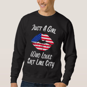 Lips Mouth Love American Flag Salt Lake City Sweatshirt