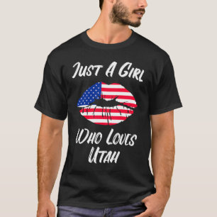 Lips Mouth Love American Flag Utah T-Shirt