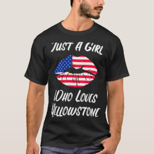 Lips Mouth Love American Flag Yellowstone T-Shirt