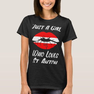 Lips Mouth Love Austria Flag St Anton T-Shirt