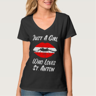 Lips Mouth Love Austria Flag St Anton T-Shirt