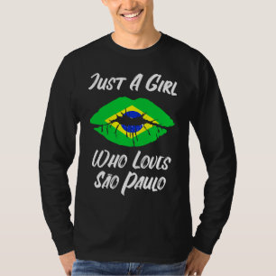 Lips Mouth Love Brazilian Flag Sao Paulo T-Shirt