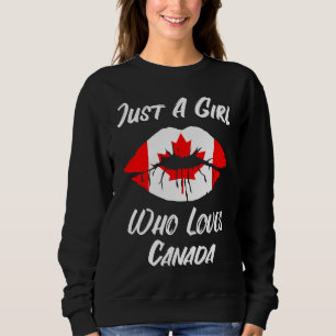 Lips Mouth Love Canadian Flag Canada Sweatshirt