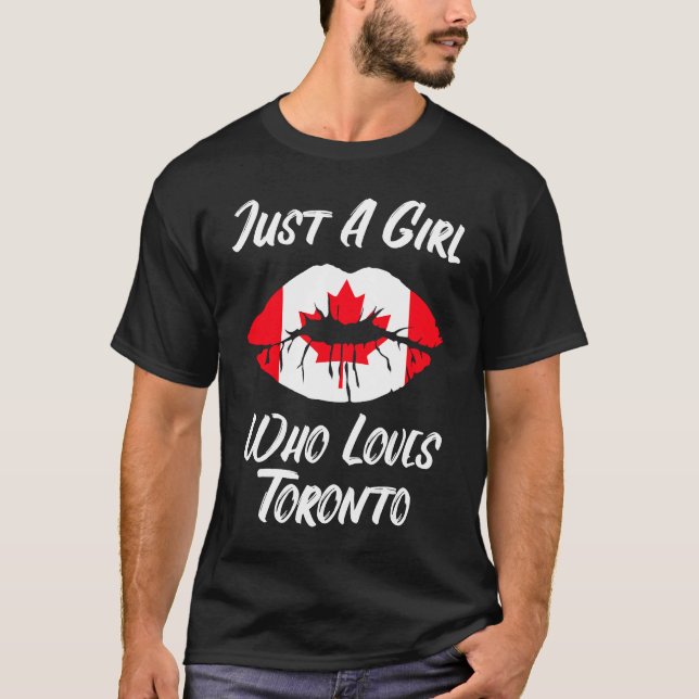 Lips Mouth Love Canadian Flag Toronto T-Shirt (Front)