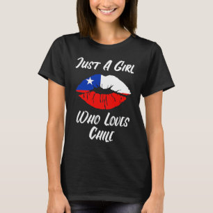 Lips Mouth Love Chillean Flag Chile T-Shirt