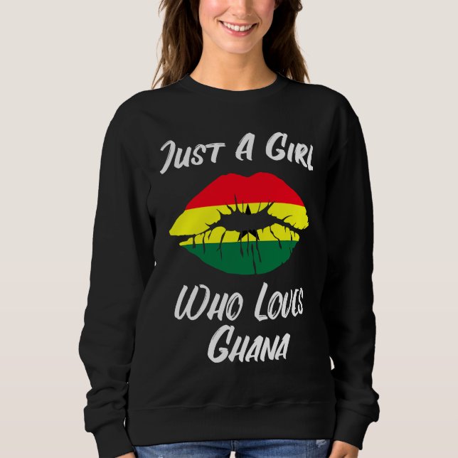 Lips Mouth Love Flag Ghana Sweatshirt (Front)