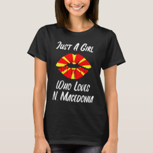 Lips Mouth Love Flag North Macedonia T-Shirt
