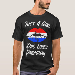 Lips Mouth Love Flag Paraguay T-Shirt