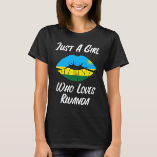 Lips Mouth Love Flag Rwanda T-Shirt