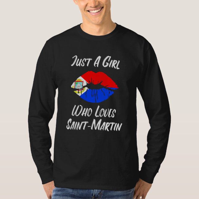 Lips Mouth Love Flag St Maarten T-Shirt (Front)