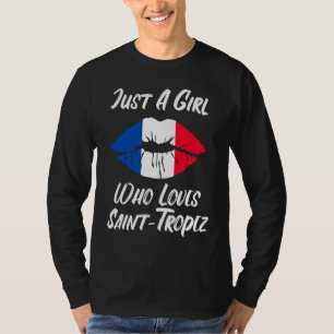 Lips Mouth Love French Flag Saint Tropez T-Shirt