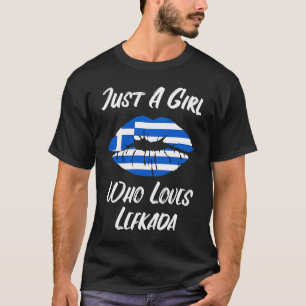 Lips Mouth Love Greek Flag Lefkada T-Shirt