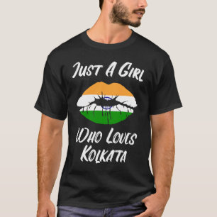 Lips Mouth Love Indian Flag Calcutta T-Shirt