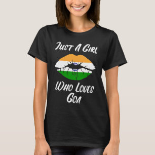 Lips Mouth Love Indian Flag Goa T-Shirt