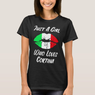 Lips Mouth Love Italian Flag Cortina d'Ampezzo T-Shirt