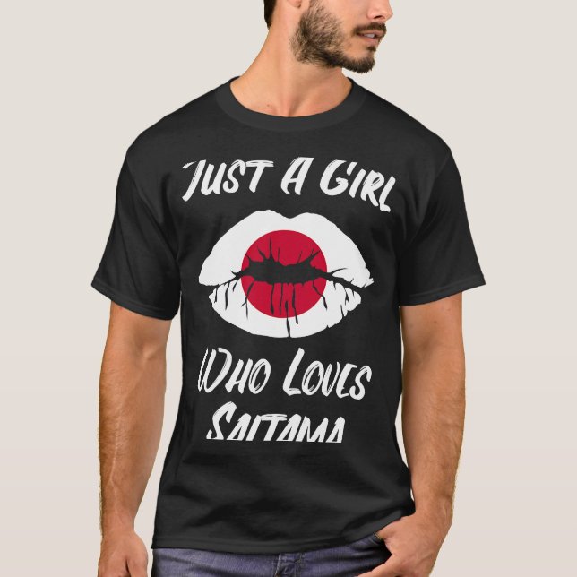 Lips Mouth Love Japanese Flag Saitama T-Shirt (Front)
