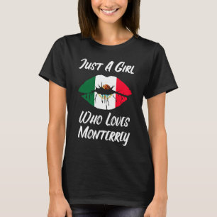 Lips Mouth Love Mexican Flag Monterrey T-Shirt