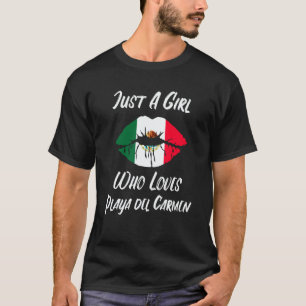 Lips Mouth Love Mexican Flag Playa del Carmen T-Shirt