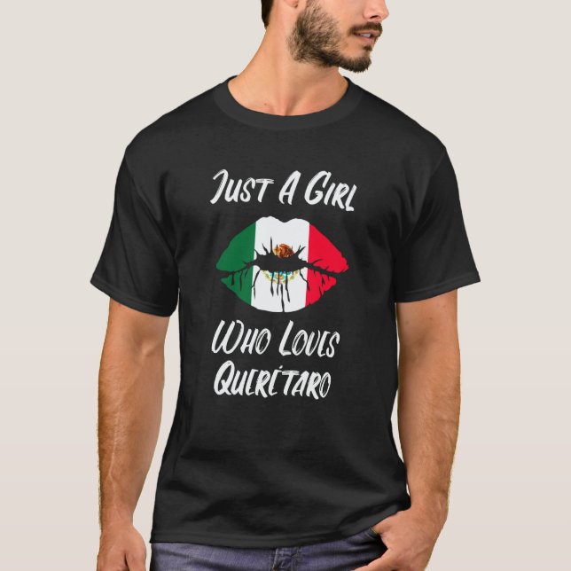 Lips Mouth Love Mexican Flag Queretaro T-Shirt (Front)