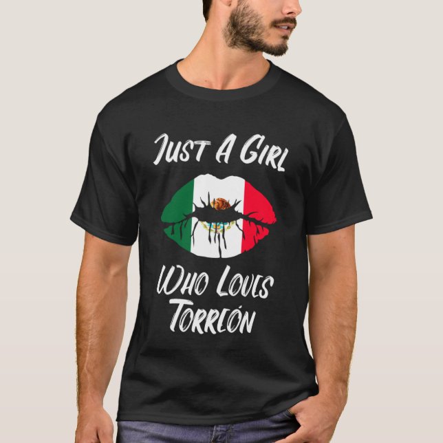 Lips Mouth Love Mexican Flag Torreon T-Shirt (Front)