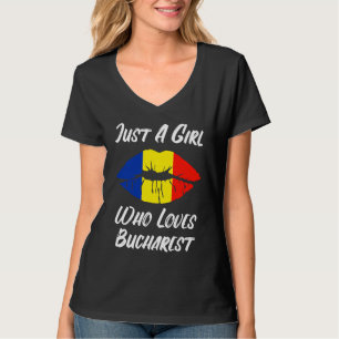 Lips Mouth Love Romanian Flag Bukarest T-Shirt