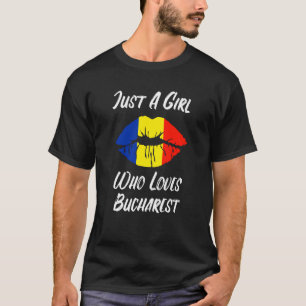 Lips Mouth Love Romanian Flag Bukarest T-Shirt
