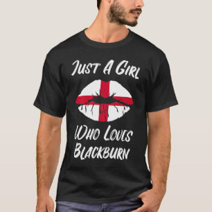 Lips Mouth Love Saint George's Cross Flag Blackbur T-Shirt