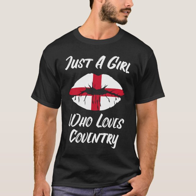 Lips Mouth Love Saint George's Cross Flag Coventry T-Shirt (Front)