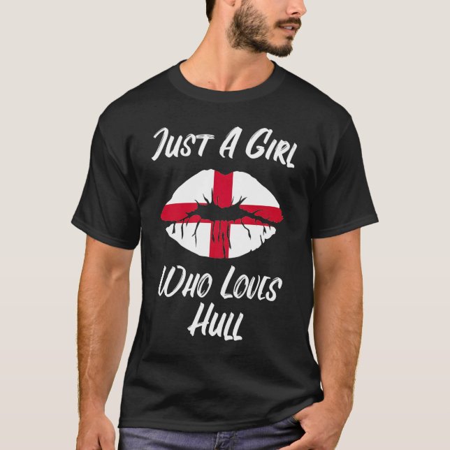 Lips Mouth Love Saint George's Cross Flag Hull T-Shirt (Front)