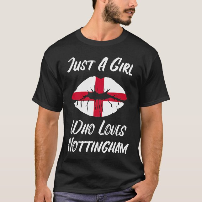 Lips Mouth Love Saint George's Cross Flag Nottingh T-Shirt (Front)