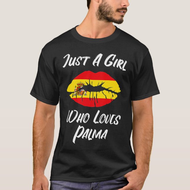 Lips Mouth Love Spanish Flag Palma T-Shirt (Front)