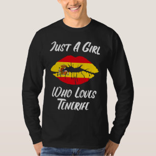 Lips Mouth Love Spanish Flag Tenerife T-Shirt