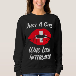 Lips Mouth Love Switzerland Flag Interlaken Sweatshirt