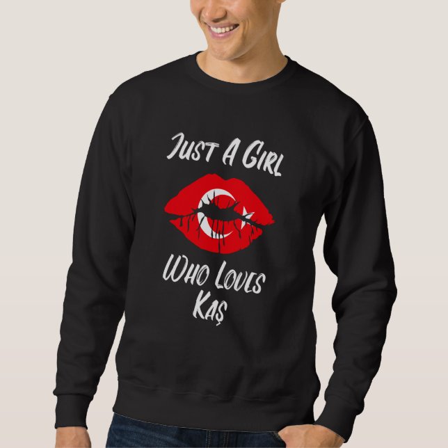 Lips Mouth Love Turkish Flag Kas Sweatshirt (Front)