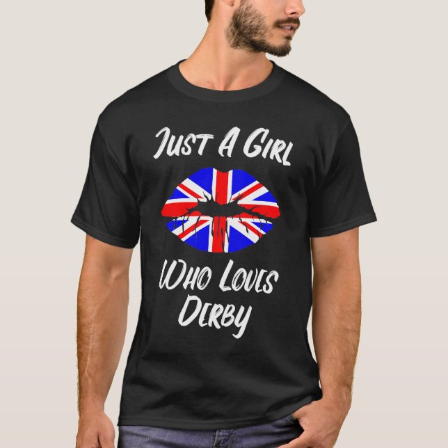 Lips Mouth Love Union Jack Flag Derby T-Shirt (Front)