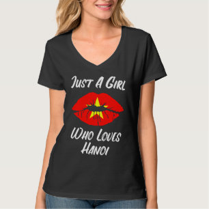 Lips Mouth Love Vietnamese Flag Hanoi T-Shirt