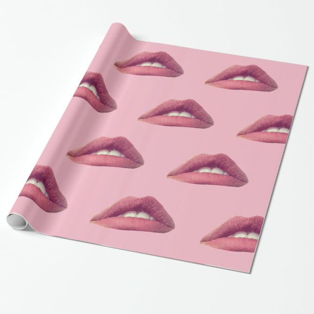 Lips, Mouth Wrapping Paper, 30 in x 6 ft Wrapping Paper (Unrolled)