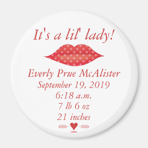 Lips Mrs. Hipster Baby Girl Vintage Retro Lil Lady Magnet